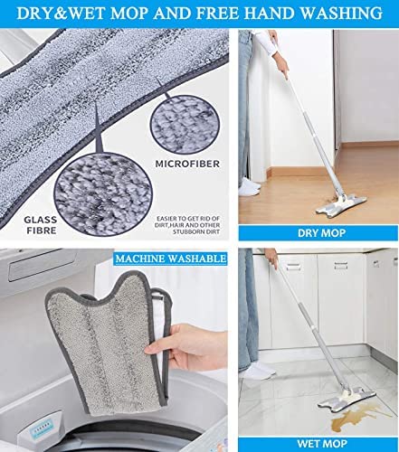 Hand Free 360 Degree Self-Wringing X-Type Microfiber Mop